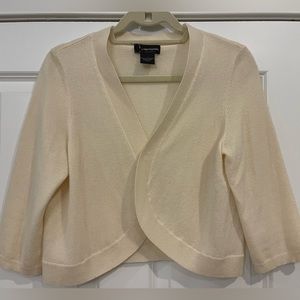 Bloomingdale’s Cardigan, beige, 100% 2-Ply Cashmere